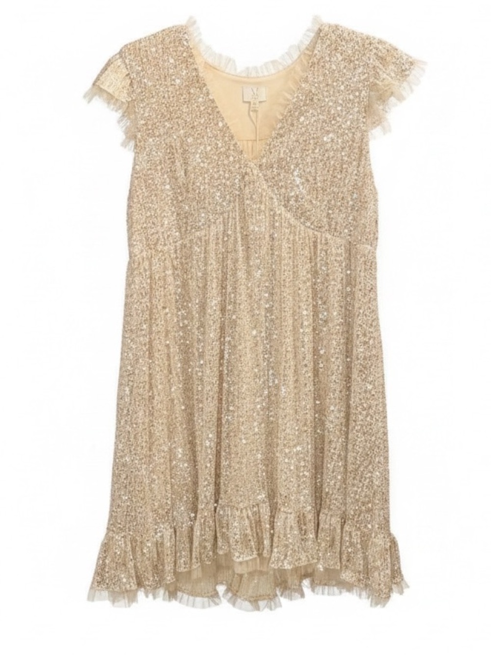 Sequin Cream Mini Dress